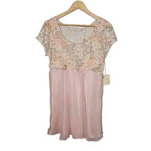 Vtg VICTORIA'S SECRET COLLECTION Slip Dress Chemise Small Sheer Lace Satin NOS